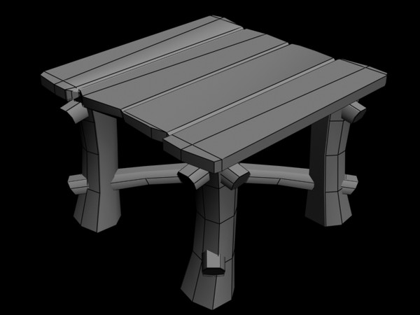 3dsmax table squarish - Wooden Table Squarish by CGHeight